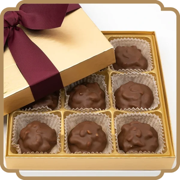 Gold Box of Chocolate Covered Chewy Pralines